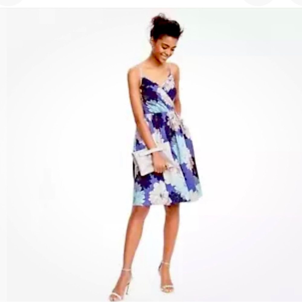 Banana Republic Petite strappy crossover floral dress 4P holiday party NWOT